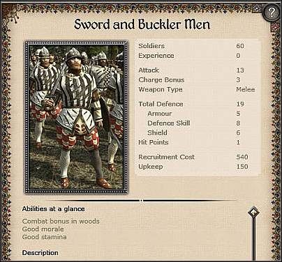 Dismounted Broken Lances ( 35 ) - Jest to ciężka piechota, która ustępuje Sword and Buckler Man siłą ataku (11), ale przewyższa ją obroną (22) - Sycylia - Zamek (1) | Nacje w Medieval II - Medieval II: Total War - poradnik do gry