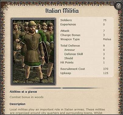 Italian Spear Militia ( 23 ) - Jest to ulepszona wersja Italian Militia - Milan - Miasto (1) | Nacje w Medieval II Total War - Medieval II: Total War - poradnik do gry