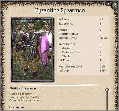Dismounted Byzantine Lancers ( 31 ) - Jest to typowa jednostka frontowa - Bizancjum - Zamek (1) | Nacje w Medieval II Total War - Medieval II: Total War - poradnik do gry
