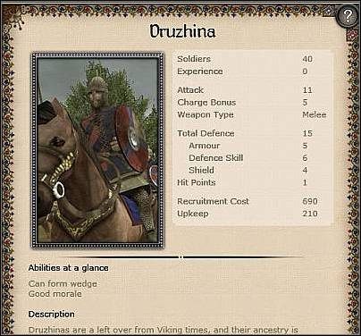 Dvor Cavalry ( 30,5 ) - Jest to ulepszona wersja jednostki Boyars Sons - Ruś - Zamek (2) | Nacje w Medieval II Total War - Medieval II: Total War - poradnik do gry