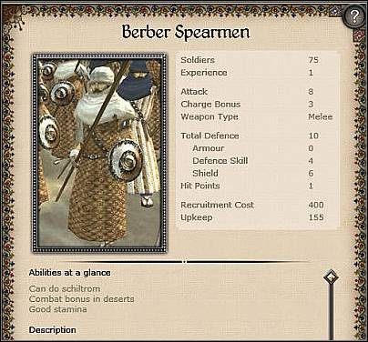 Nubian Spearmen ( 21 ) - Jest to również jednostka włócznicza - Mauretania - Zamek (1) | Nacje w Medieval II Total War - Medieval II: Total War - poradnik do gry