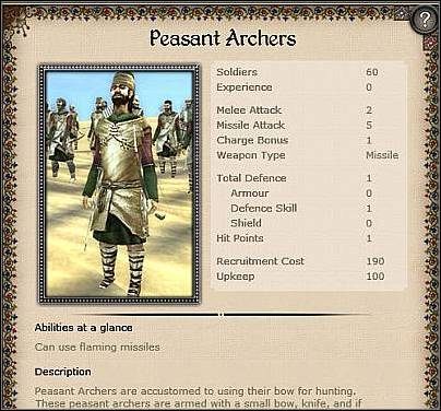 Turkish Archers ( 17,5 ) - Przeciętna jednostka łuczników - Turcja - Zamek (3) | Nacje w Medieval II Total War - Medieval II: Total War - poradnik do gry