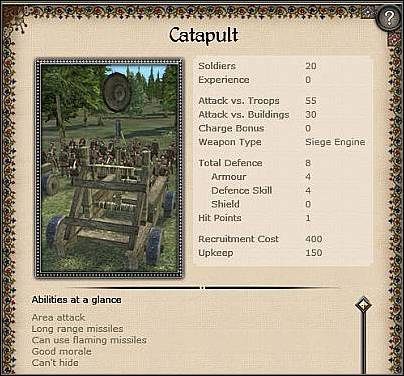 Trebuchet ( 80,5 ) - Jest to najsilniejsza z jednostek oblężniczych przed wdrożeniem prochu - Egipt - Miasto (2) | Nacje w Medieval II Total War - Medieval II: Total War - poradnik do gry
