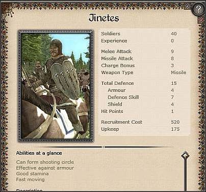 Merchant Cavalry Militia ( 24 ) - Jest to średnia jednostka jazdy, której atutami są dobra obrona (15) i niski koszt rekrutacji (370) - Portugalia - Miasto (1) | Nacje w Medieval II Total War - Medieval II: Total War - poradnik do gry