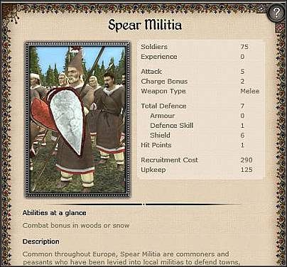Crossbow Militia ( 15,5 ) - Jest to silna jednostka miejska, wyposażona w kusze - Polska - Miasto (1) | Nacje w Medieval II Total War - Medieval II: Total War - poradnik do gry