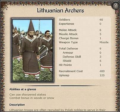 Lithuanian Cavalry ( 21,5 ) - Typowa jednostka konnych łuczników - Polska - Zamek (3) | Nacje w Medieval II Total War - Medieval II: Total War - poradnik do gry