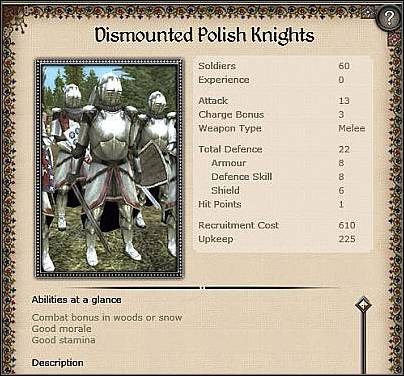 Polish Nobles ( 31,5 ) - Jest to dosyć silna i uniwersalna przy tym jazda - Polska - Zamek (1) | Nacje w Medieval II Total War - Medieval II: Total War - poradnik do gry