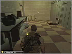 Podejdź teraz do ściany i przyjrzyj się wydarzeniom mającym miejsce w sąsiednim pomieszczeniu (#1) - Kinshasa (1) | Misja 9.1 w Splinter Cell Double Agent - Tom Clancys Splinter Cell: Double Agent - poradnik do gry