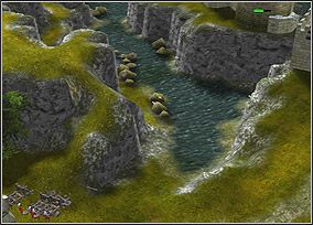 To małe miejsce nad wodą jest idealne do niszczenia wież - Chapter VIII - The Fall of the Round Table | Kampania King Arthur - Twierdza Legendy - poradnik do gry