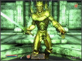 Przejdź przez długi korytarz aż dojdziesz do dużego pomieszczenia z czarną kałużą na środku - Umaril the Unfeathered | Zadania The Elder Scrolls IV Knights of the Nine - The Elder Scrolls IV: Knights of the Nine - poradnik do gry