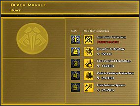 Dostępność poszczególnych technologii jest uzależniona od poziomu technologicznego. - Misja 6 - Ustanowienie czarnego rynku - Kampania - Star Wars: Empire at War - Forces of Corruption - poradnik do gry