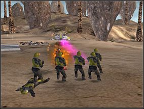 Walka piechoty z jednostkami gubernatora Saleucami. - Misja 8 - Korupcja na Saleucami - Kampania - Star Wars: Empire at War - Forces of Corruption - poradnik do gry