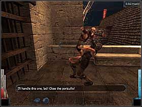 Ghoul zdążył przed opuszczeniem kraty - zginie z ręki zamkowego gwardzisty. - The Gate of Stonehelm (1) | Rozdział 1 | Dark Messiah of Might and Magic - Dark Messiah of Might and Magic - poradnik do gry