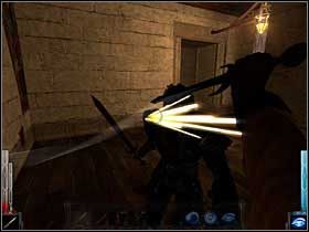 Nic z tych rzeczy! Szatan nie wojownik! Kolczugę ma też niezłą. - The Gleam of a Cold Knife (10) | Rozdział 2 | Dark Messiah of Might and Magic - Dark Messiah of Might and Magic - poradnik do gry