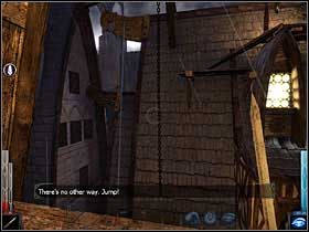 Łańcuch zaprasza do skoku, z niego dalszy ciąg trasy pościgu. - Dead Mans Trail (2) | Rozdział 3 | Dark Messiah of Might and Magic - Dark Messiah of Might and Magic - poradnik do gry