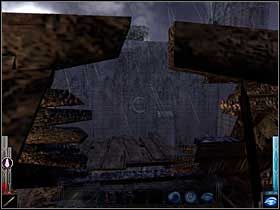 Ostry zwrot w lewo i przez zniszczony szczyt konstrukcji dachu. - Dead Mans Trail (2) | Rozdział 3 | Dark Messiah of Might and Magic - Dark Messiah of Might and Magic - poradnik do gry