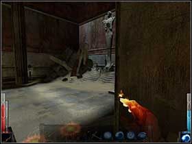 Skrzynka wyczyszczona. W sporej komnacie po prawej dwóch Goblinów najwyraźniej się nudzi, więc trzeba znaleźć im sensowne zajęcie. Polowanie na mnie! - The Temple of the Spider (9) | Rozdział 5 | Dark Messiah of Might and Magic - Dark Messiah of Might and Magic - poradnik do gry