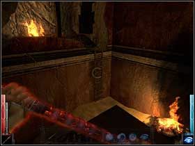 Wszystko sprawdzone. Pora ruszyć dalej. Kierunek wyznacza drabina koło ogniska, po prawej stronie galerii. - The Temple of the Spider (11) | Rozdział 5 | Dark Messiah of Might and Magic - Dark Messiah of Might and Magic - poradnik do gry