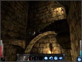 Całkiem niezłe schody, wewnątrz ściany wzmocnione kamiennymi blokami. Tego Orkowie zrobić nie mogli! - The Temple of the Spider (12) | Rozdział 5 | Dark Messiah of Might and Magic - Dark Messiah of Might and Magic - poradnik do gry