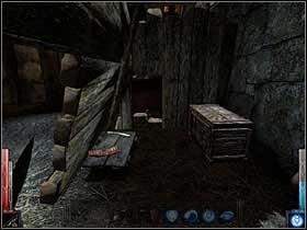 Mały kantorek, ale pasek boczku całkiem świeżego przyda mi się, jak najbardziej. No i jest jeszcze skrzynia z zawartością. - Fire in the Blood (3) | Rozdział 7 | Dark Messiah of Might and Magic - Dark Messiah of Might and Magic - poradnik do gry