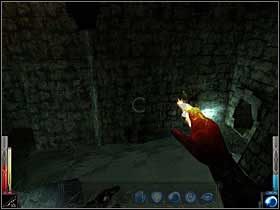 A tak było przyjemnie! Podróż się zakończyła w pomieszczeniu, kilka metrów nas poziomem lustra wody! Trzeba skoczyć na dół, a potem się zobaczy! - Fire in the Blood (5) | Rozdział 7 | Dark Messiah of Might and Magic - Dark Messiah of Might and Magic - poradnik do gry