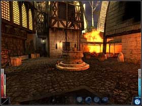 Studnia. Byłem tu, gdy jeszcze wszystko było w miarę normalne. Zaułek na wprost z łańcuchem stanowi przepustkę do dalszych działań. - City of Flame (2) | Rozdział 9 | Dark Messiah of Might and Magic - Dark Messiah of Might and Magic - poradnik do gry