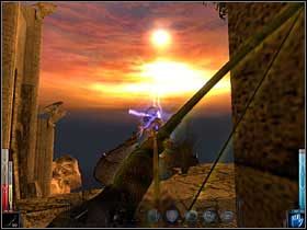 Może pęknie po strzałach z mojego łuku? Widać niekoniecznie, więc wracam do Ballisty. - City of Flame (5) | Rozdział 9 | Dark Messiah of Might and Magic - Dark Messiah of Might and Magic - poradnik do gry