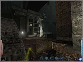 Przechodząc po gzymsach lokalizuję kolejnych przeciwników. - Epilog cz.2 | Zakończenie | Dark Messiah of Might and Magic - Dark Messiah of Might and Magic - poradnik do gry