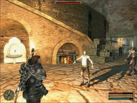 Na początek Karmok poprosi Cię o dostarczenie trzech paczek z bronią, którą potem rozda reszcie niewolników - Ishtar (2) | Questy | Solucja Gothic 3 - Gothic 3 - poradnik do gry