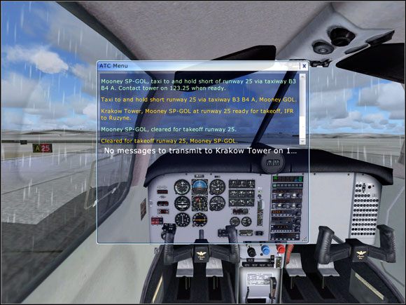 Otrzymana zgoda na start. - Microsoft Flight Simulator X: Kołowanie | Mooney Bravo - Microsoft Flight Simulator X - poradnik do gry