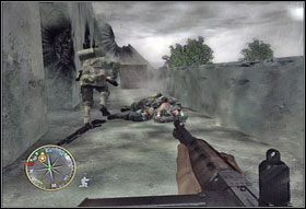 Po chwili znajdziecie się w systemie niemieckich okopów - [Rozdział II] The Island cz.2 | Call of Duty 3 - Call of Duty 3 - poradnik do gry