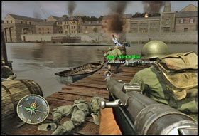Waszym kolejnym zadaniem jest przedostać się na drugą stronę rzeki - [Rozdział IV] Mayenne Bridże cz.1 | Call of Duty 3 - Call of Duty 3 - poradnik do gry