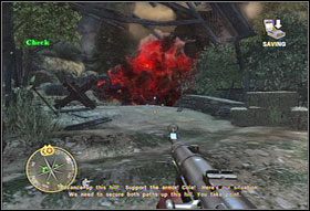Pozbądźcie się obsługi karabinu, a następnie odwróćcie się i wyjdźcie tylnym wejściem (#1) - [Rozdział V] Operation Totalize cz.1 | Call of Duty 3 - Call of Duty 3 - poradnik do gry