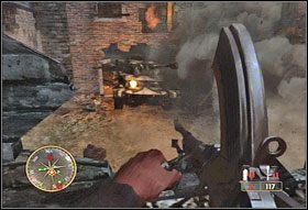 Niedaleko od miejsca, które opuściliście, zauważycie zawór (#1) - [Rozdział V] Operation Totalize cz.2 | Call of Duty 3 - Call of Duty 3 - poradnik do gry