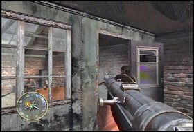 Wewnątrz wyeliminujcie wrażych żołnierzy, a następnie dojdźcie do miejsca, w którym będziecie dobrze widzieć pomieszczenie po drugiej stronie hali (#1) - [Rozdział VI] Fuel Plant cz.1 | Call of Duty 3 - Call of Duty 3 - poradnik do gry