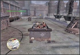 Biegnąc za swoimi kompanami dotrzecie na dach, z którego zejdziecie po drabinie (#1) - [Rozdział VI] Fuel Plant cz.2 | Call of Duty 3 - Call of Duty 3 - poradnik do gry