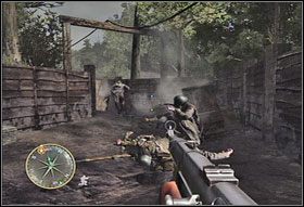 Kiedy podejdziecie do pierwszego działa (#1), nie zaczynajcie od podkładania ładunków - [Rozdział IX] Laison River cz.2 | Call of Duty 3 - Call of Duty 3 - poradnik do gry