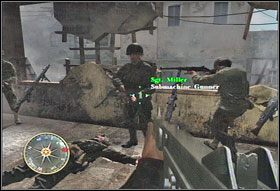 Kiedy ostatni z grenadierów wyzionie już ducha, będziecie mogli wejść na piętro (#1) - [Rodział X] Crossroads cz.2 | Call of Duty 3 - Call of Duty 3 - poradnik do gry