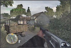Jak się okaże, we wsi znajduje się jeszcze trzech uwięzionych żołnierzy, których trzeba uratować - [Rozdział XI] Hostage cz.1 | Call of Duty 3 - Call of Duty 3 - poradnik do gry
