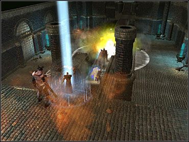 To bardzo trudna walka, zwłaszcza że wąski przesmyk w którym stoisz jest nader niekorzystnym położeniem wyjściowym - Atak na Króla Cieni (1) | Akt III | Neverwinter Nights 2 - Neverwinter Nights 2 - poradnik do gry