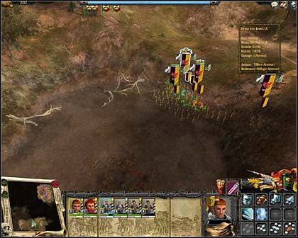 Na lewo od tego dołu czyhały orki, na prawo gobliny. - Akt I Misja 2 - Odsiecz | Imperium | Warhammer Mark of Chaos - Warhammer: Mark of Chaos - poradnik do gry