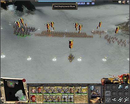 Początkowe rozstawienie wojsk Imperialnych. - Akt II Misja 5 - Odsiecz | Imperium | Warhammer Mark of Chaos - Warhammer: Mark of Chaos - poradnik do gry