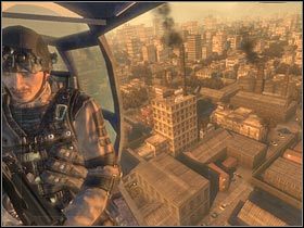 Po kilku chwilach śmigłowiec powinien zacząć obniżać swój lot, aż w końcu zawiśnie nad niewielką alejką - Poradnik do gry - [Misja 1.1] Mexican Border - Inbound cz.1 - Tom Clancys Rainbow Six Vegas - poradnik do gry