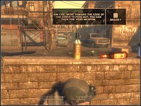 Zgodnie z sugestią gry, możesz rozważyć skorzystanie z bocznej alejki, która znajduje się po lewej stronie (#1) - Poradnik do gry - [Misja 1.1] Mexican Border - Inbound cz.1 - Tom Clancys Rainbow Six Vegas - poradnik do gry