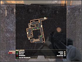 Zbierz przy sobie drużynę i skieruj się w stronę niewielkiego przejścia (#1), które powinno znajdować się po prawej stronie - [Misja 1.1] Mexican Border - Inbound cz.4 | Tom Clancys Rainbow Six Vegas - Tom Clancys Rainbow Six Vegas - poradnik do gry