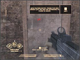 Kiedy uznasz, że jesteś gotowy, wydaj rozkaz do przeprowadzenia szturmu z użyciem granatu oślepiającego (lewa akcja; #1) - [Misja 1.2] Mexican Border - Trainyard cz.2 | Tom Clancys Rainbow Six Vegas - Tom Clancys Rainbow Six Vegas - poradnik do gry