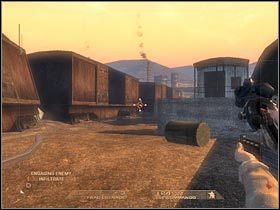 Uważaj na gostków, którzy będą ustawiali się przy wagonach (#1) - [Misja 1.2] Mexican Border - Trainyard cz.3 | Tom Clancys Rainbow Six Vegas - Tom Clancys Rainbow Six Vegas - poradnik do gry