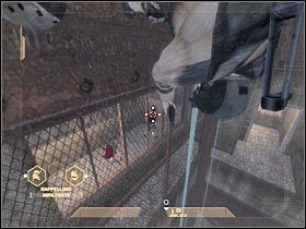 Teraz pozostało ci jedynie zjechać na dół, a następnie wcisnąć SPACJĘ w celu wskoczenia do nowego pomieszczenia (#1) - [Misja 1.2] Mexican Border - Trainyard cz.4 | Tom Clancys Rainbow Six Vegas - Tom Clancys Rainbow Six Vegas - poradnik do gry