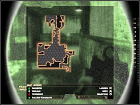 Podejdź do niewielkich drzwi i skorzystaj z kamery żeby zorientować się co dzieje się w środku - [Misja 1.3] Mexican Border - Mines cz.1 | Tom Clancys Rainbow Six Vegas - Tom Clancys Rainbow Six Vegas - poradnik do gry