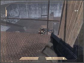 Teraz musisz ustawić się przy najbliższym słupie i postarać się zlikwidować tych wrogów, którzy stoją na zewnątrz magazynu (#1) - [Misja 1.4] Mexican Border - Escape cz.2 | Tom Clancys Rainbow Six Vegas - Tom Clancys Rainbow Six Vegas - poradnik do gry